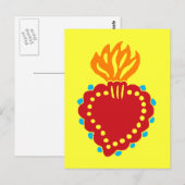 Mexicaanse Folk Art Sacred Heart Briefkaart (Voorkant / Achterkant)