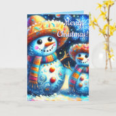 Mexicaanse Folk Art Snowmen Snowman gepersonalisee Kaart (Gele Bloem)