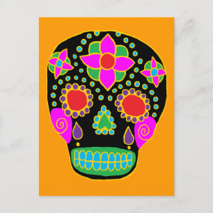 Mexicaanse Folk Art Sugar Skull Briefkaart
