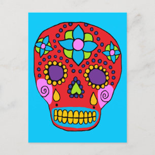 Mexicaanse Folk Art Sugar Skull Briefkaart
