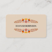 Mexicaanse Folk Bloemen Aardse QR Code Visitekaartje (Voorkant)