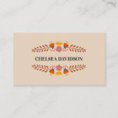 Mexicaanse Folk Bloemen Aardse Tan Visitekaartje (Voorkant)