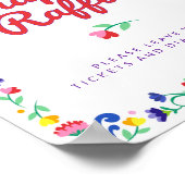 Mexicaanse Folk Bloemen Luier Raffle Baby shower T Poster (Hoek)