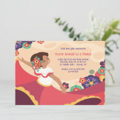 Mexicaanse Folk Dancer Fiesta uitnodiging (Staand voorkant)