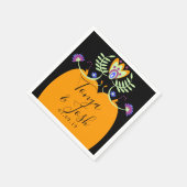 Mexicaanse Folk Flowers Wedding | Halloween Pumpki Servet (Hoek)