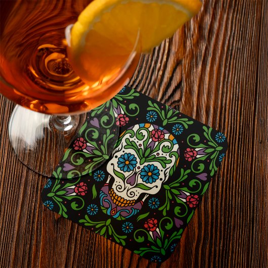 Mexicaanse Folk Mariposa Sugar Skull Kartonnen Onderzetters