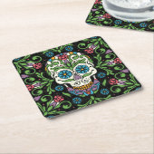 Mexicaanse Folk Mariposa Sugar Skull Kartonnen Onderzetters (Schuin)