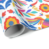 Mexicaanse Folk Pattern Bird Floral Wrapping Paper Cadeaupapier (Rol Hoek)