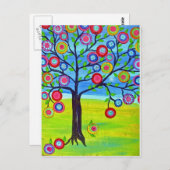 Mexicaanse folk-stijl Boom van leven Briefkaart (Voorkant / Achterkant)