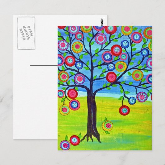 Mexicaanse folk-stijl Boom van leven Briefkaart (Voorkant / Achterkant)