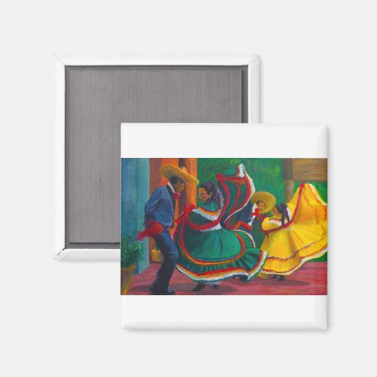 Mexicaanse Folklorico Ballet Dancers Magneet (Voorkant / Achterkant)