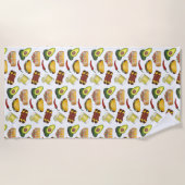 Mexicaanse Food Avocado Taco Margarita Enchiladas Strandlaken (Voorkant)