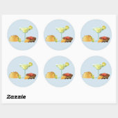 Mexicaanse Food Chip Margarita Taco Salsa Ronde Sticker (Vel)