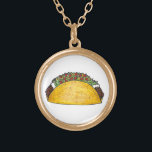 Mexicaanse Food Foodie Taco Tacos Cinco de Mayo Gi Goud Vergulden Ketting<br><div class="desc">Het ketting is voorzien van een originele markeerafbeelding van een smakelijke Mexicaanse tactische tactiek die vol is met rundvlees,  kaas,  sla,  tomaat en zure room. Geweldig voor je favoriete foodie!</div>