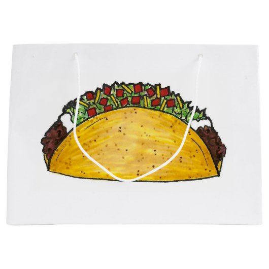 Mexicaanse Food Foodie Tex Mex Texas Taco Print Groot Cadeauzakje (Voorkant)