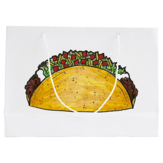 Mexicaanse Food Foodie Tex Mex Texas Taco Print Groot Cadeauzakje (Achterkant)