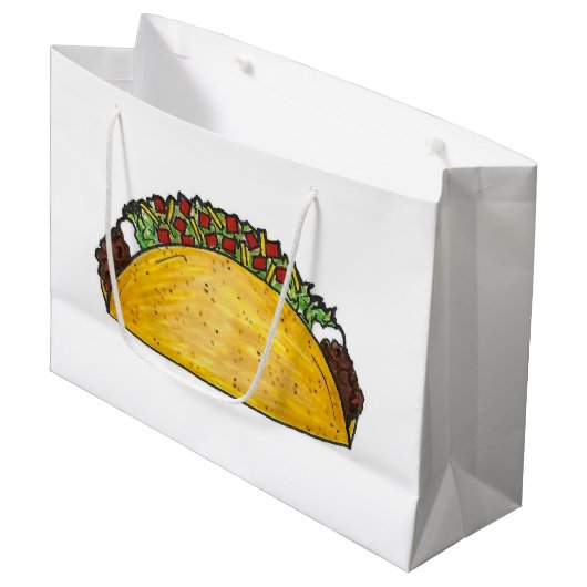 Mexicaanse Food Foodie Tex Mex Texas Taco Print Groot Cadeauzakje (Voorkant Gekanteld)