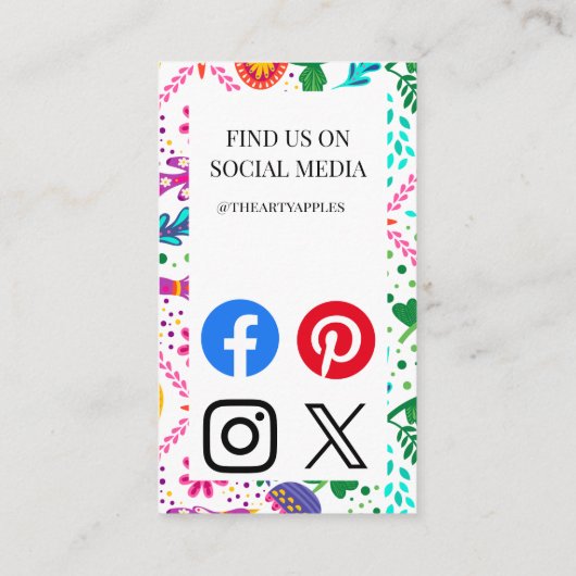 Mexicaanse Food & Fruit Deli markt Visitekaartje (Achterkant)