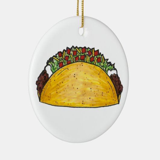 Mexicaanse Food Hard Shell Taco Dinsdag TexMex Keramisch Ornament (Rechts)