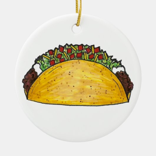 Mexicaanse Food Hard Shell Taco Dinsdag TexMex Keramisch Ornament (Voorkant)