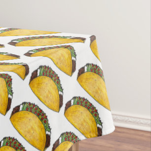 Mexicaanse Food Hard Shell Taco Tacos Print Decor Tafelkleed