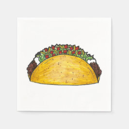 Mexicaanse Food Hard Shell Taco Tacos Print Napkin Servetten
