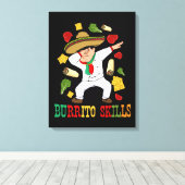 Mexicaanse Food Lover Mannen Burrito Chef Gift Bur Canvas Afdruk (Insitu (Houten vloer))