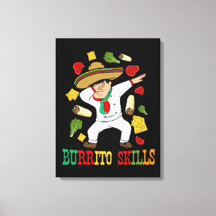 Mexicaanse Food Lover Mannen Burrito Chef Gift Bur Canvas Afdruk