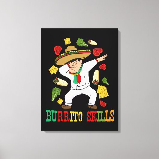 Mexicaanse Food Lover Mannen Burrito Chef Gift Bur Canvas Afdruk (Voorkant)