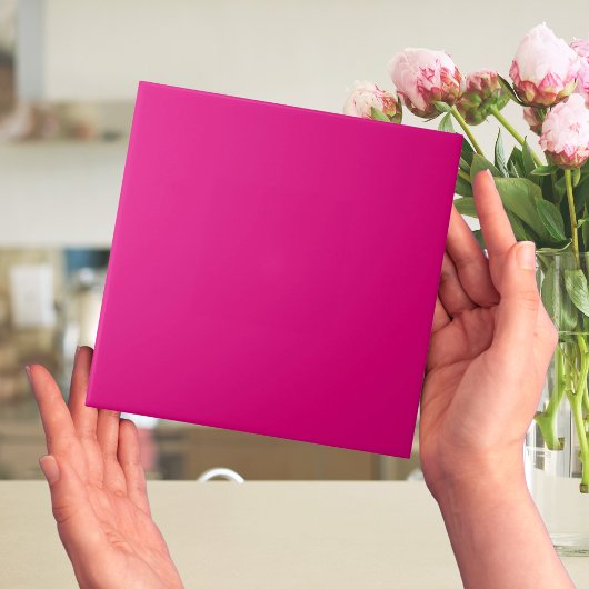 Mexicaanse Fuchsia Plain Bright Pink Tegeltje