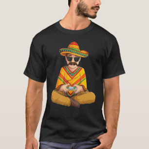 Mexicaanse gamer Cinco de Mayo Serape Poncho Video T-shirt
