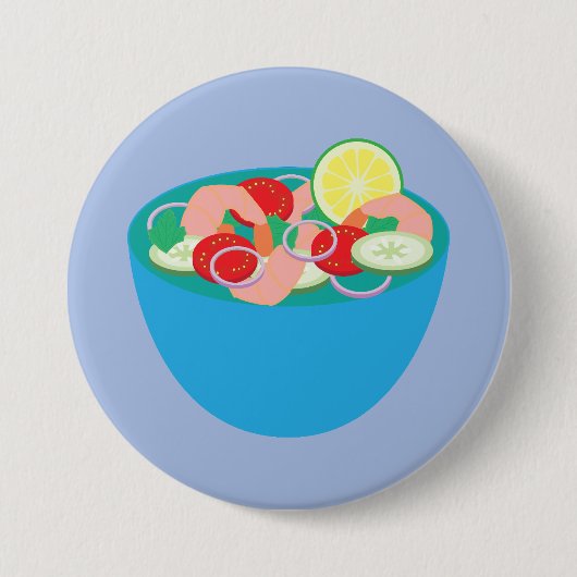 Mexicaanse garnalen ceviche ronde button 7,6 cm (Voorkant)