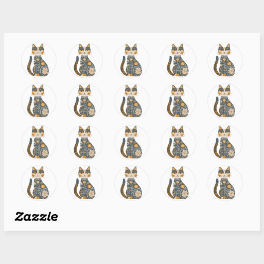 Mexicaanse Gatita, Ronde Sticker (Vel)