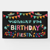 Mexicaanse gebarentaal Fiesta Birthday Party Spandoek (Horizontaal)