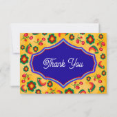 Mexicaanse gele bruiloft bedankkaart (Voorkant)