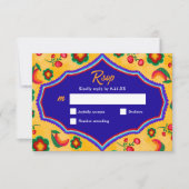 Mexicaanse gele bruiloft RSVP kaartje (Voorkant)