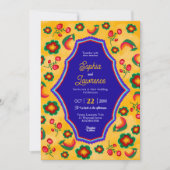 Mexicaanse gele huwelijksuitnodiging kaart (Voorkant)