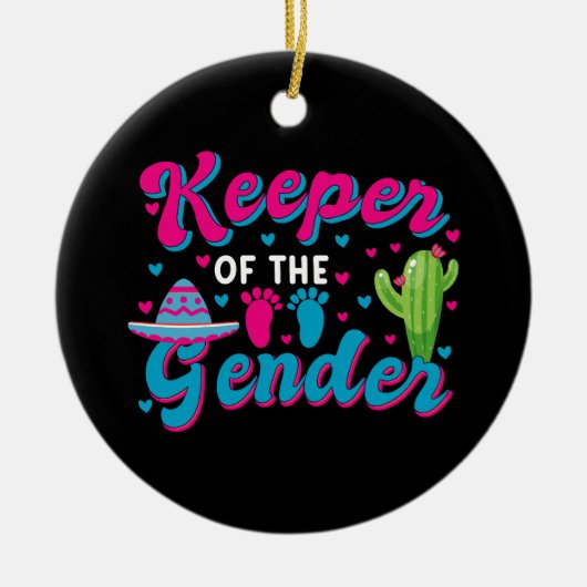 Mexicaanse Gender Onthulling Cinco de Mayo Baby sh Keramisch Ornament (Voorkant)