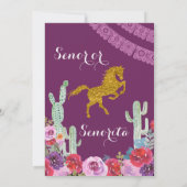 Mexicaanse Geslacht Onthult Paarse Cactus Bloemen Kaart (Achterkant)