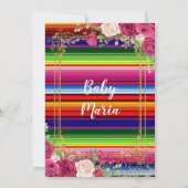 Mexicaanse Girl Fiesta Baby Shower uitnodiging (Achterkant)