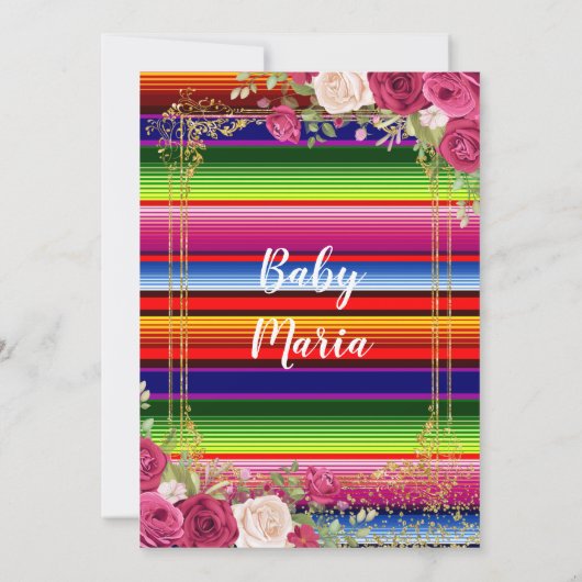 Mexicaanse Girl Fiesta Baby Shower uitnodiging (Achterkant)