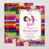 Mexicaanse Girl Fiesta Baby Shower uitnodiging (Voorkant / Achterkant)