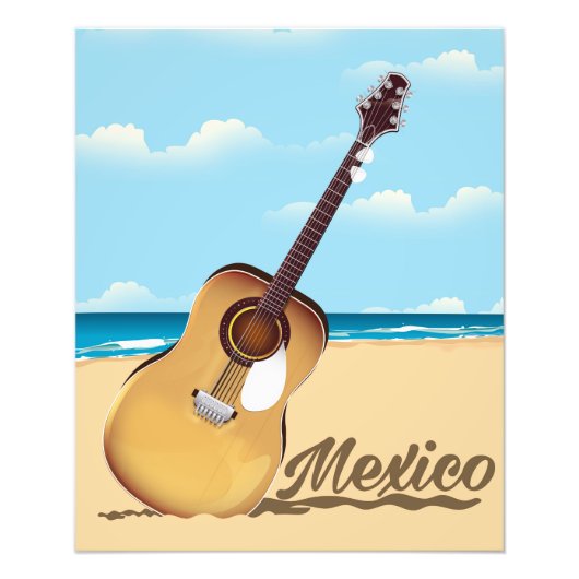 Mexicaanse gitaar strand reisposter foto afdruk (Voorkant)