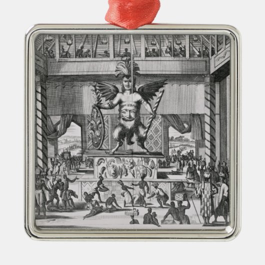 Mexicaanse God Huitzilopochtli Metalen Ornament (Voorkant)