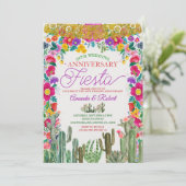 Mexicaanse Gol 60e bruiloft Jubileum Fiesta Kaart (Staand voorkant)