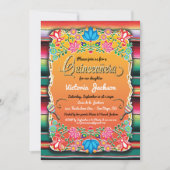 Mexicaanse Gold Fiesta Quinceañera-uitvindingen Kaart (Voorkant)