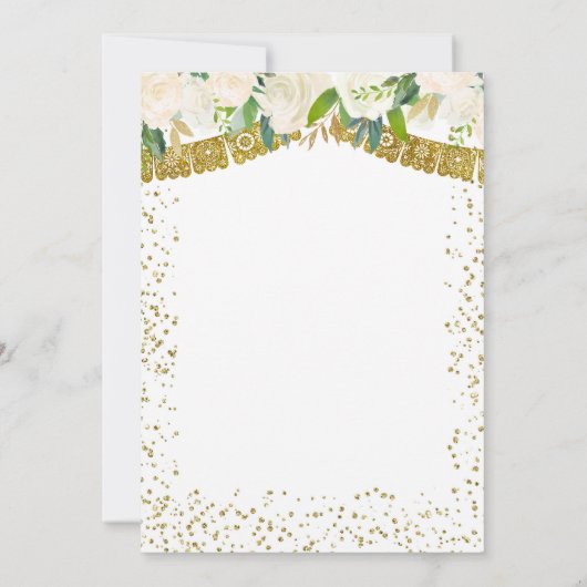 Mexicaanse Gouden Charro Jongens Doop en Verjaarda Kaart (Achterkant)