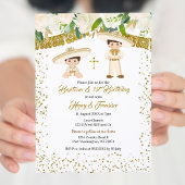 Mexicaanse Gouden Charro Jongens Doop en Verjaarda Kaart