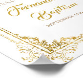 Mexicaanse gouden Fiesta Jongen Doop Welkom Poster (Hoek)