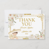 Mexicaanse Gouden Fiesta Jongensdoop Dank u Bedankkaart (Voorkant)